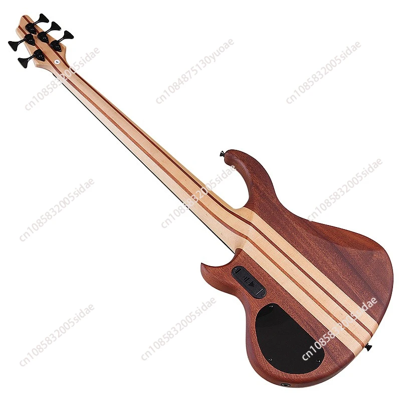 جيتار كهربائي قابل للتحويل مقاس 43 بوصة مكون من 5 أوتار من خلال الجسم السلبي/النشط مع جسم الماهوجني ونواة زهر الخوخ 5 أوتار #4