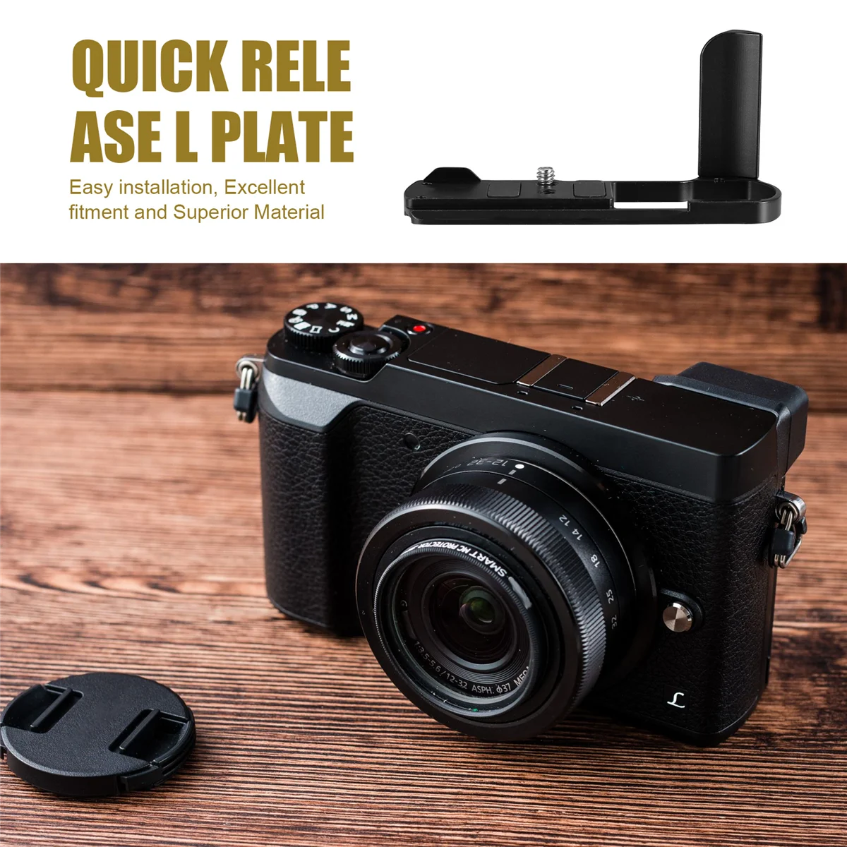 

L-образный кронштейн для камеры, быстросъемная пластина для Panasonic GX9/GX85/GX7II, основание для ручки камеры, вертикальная быстросъемная L-образная пластина, черная TQ