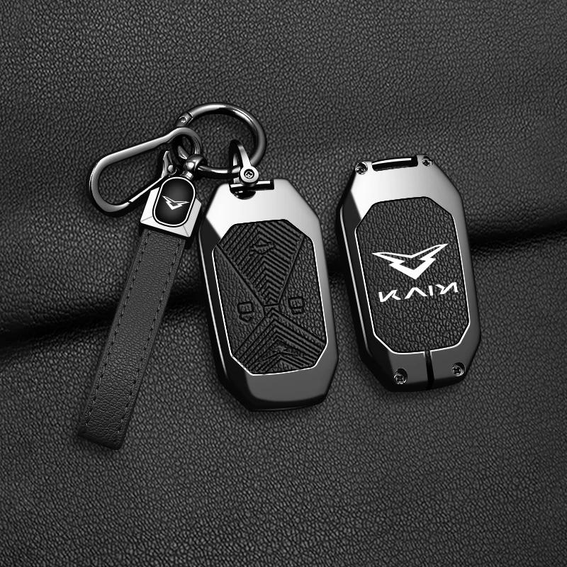 Suitable for 23 Models of Kaiyi Kunlun 300 iHD500 Zinc Alloy Car Leather Key All Inclusive Protecor Set KeyChain Accessorise