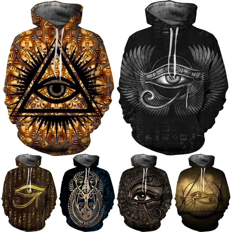 3D Printed Ancient Egypt Eye Of Horus Hoodies For Men Clothes Casual Streetwear Women Pullovers Oversized Sweatshirts Tracksuit