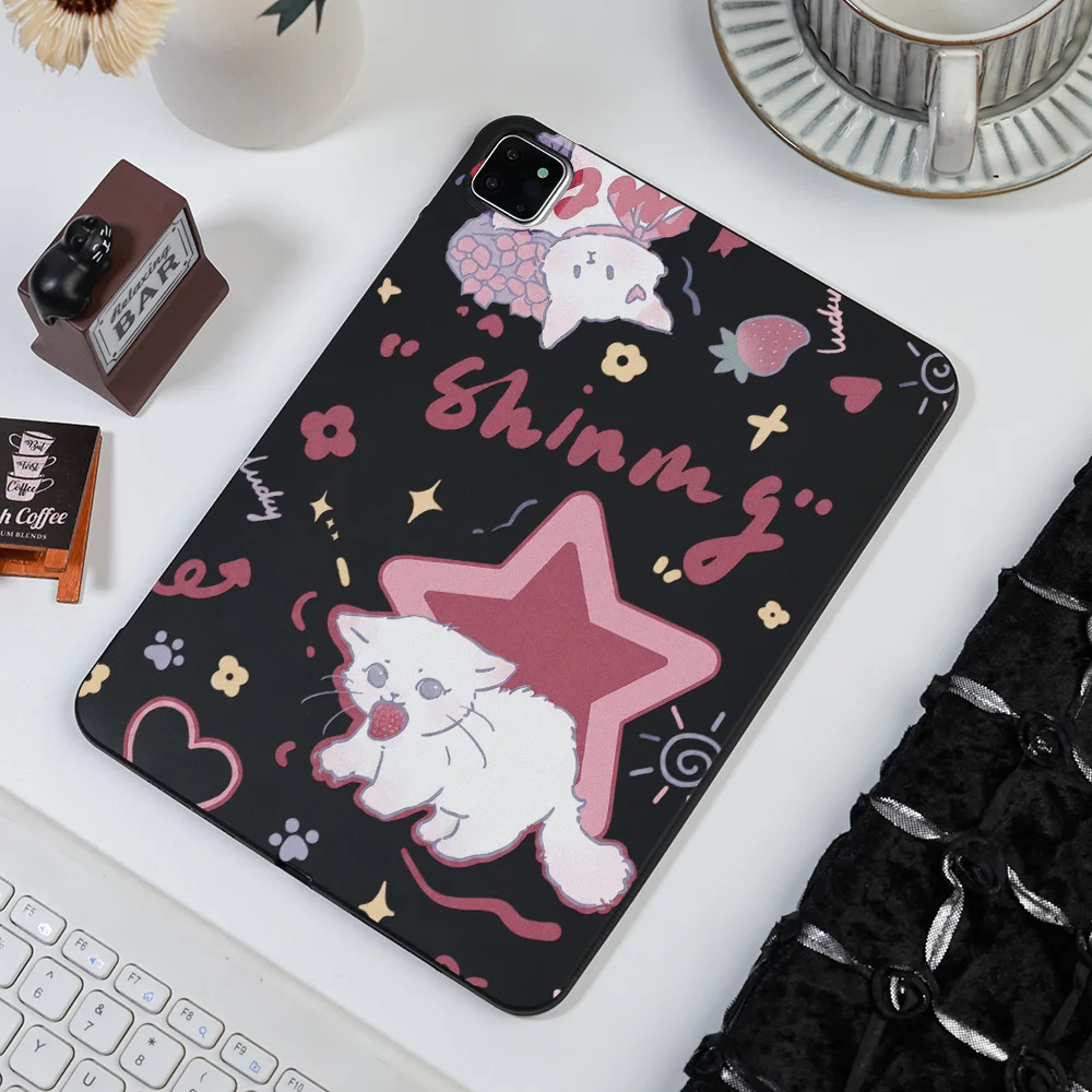 Frosted Tablet Case for Samsung Galaxy Tab S8 S9 S10 S11 Ultra S7 Plus A7 A8 A9 Cover Sweet Cool Girl Kawaii Illustration Feel