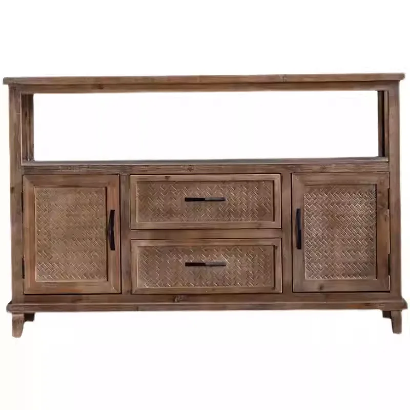 

Американский ретро старый боковой чайный шкаф для еды, полка для крыльца из цельного дерева, декоративное хранилище