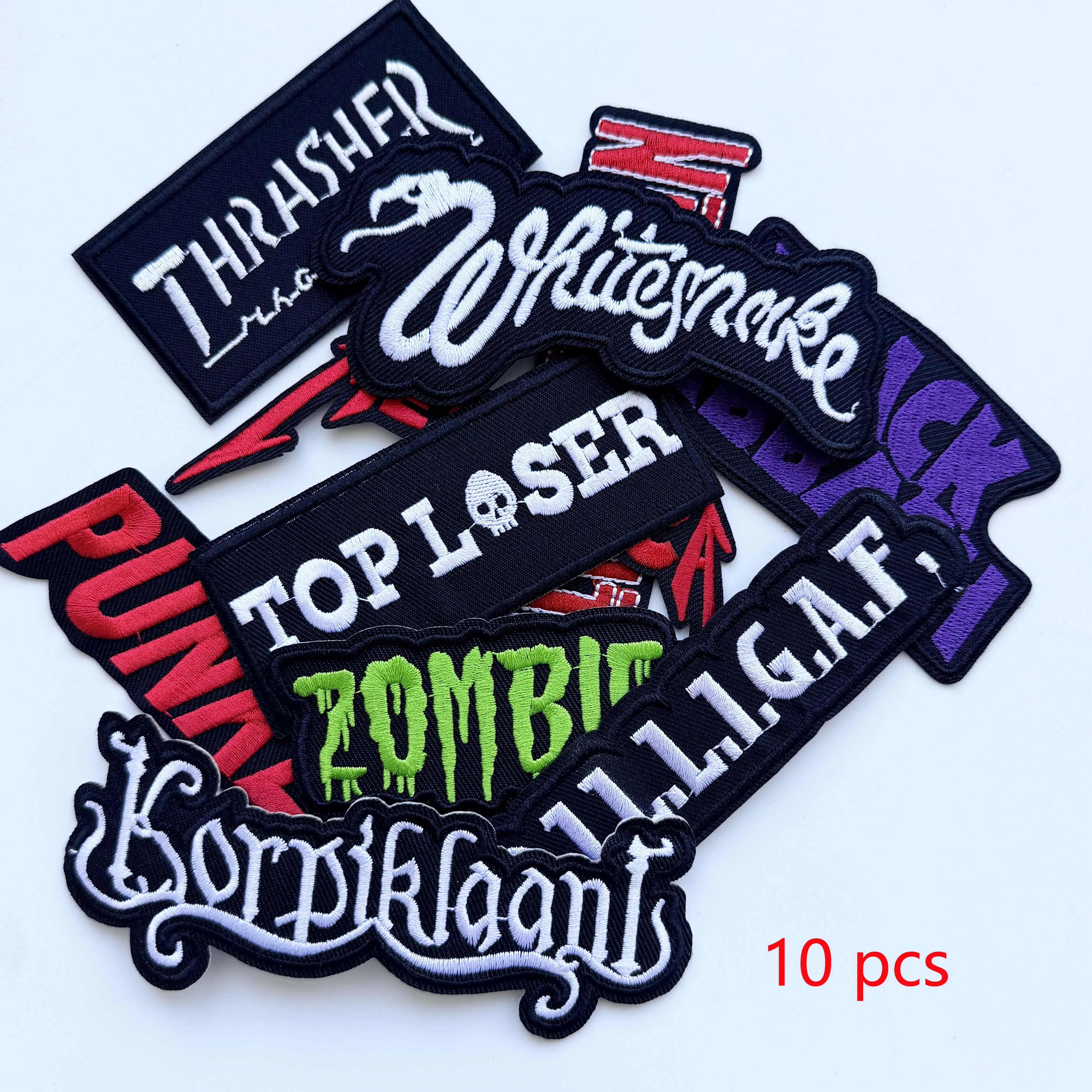 10 Pcs Rock Patch DIY Iron On Patches Badges Embroidered For Clothing Sewing Decoration for Jackets Jeans