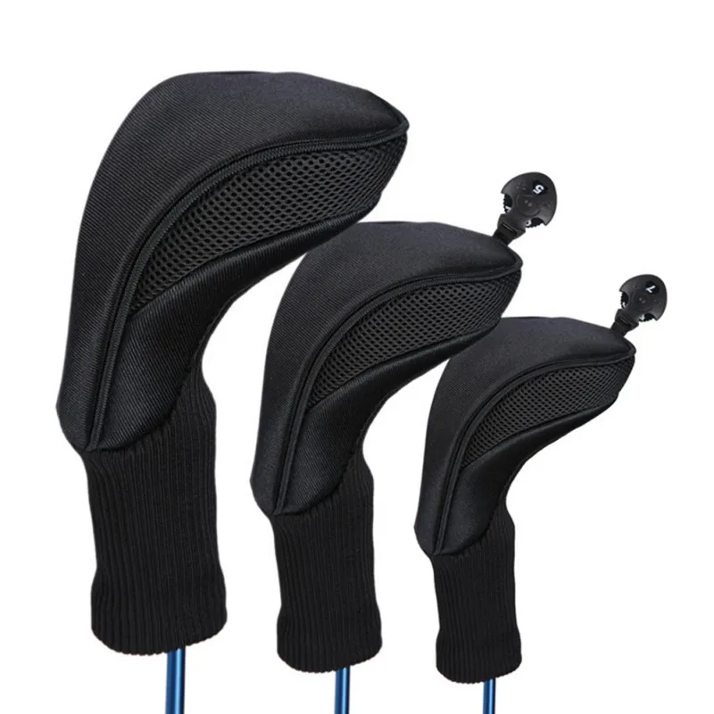 3pcs Set Golf Head Covers Driver Fairway Wood Headcovers For Golf Club Rods Head Protectors Golfs Clubs Holder