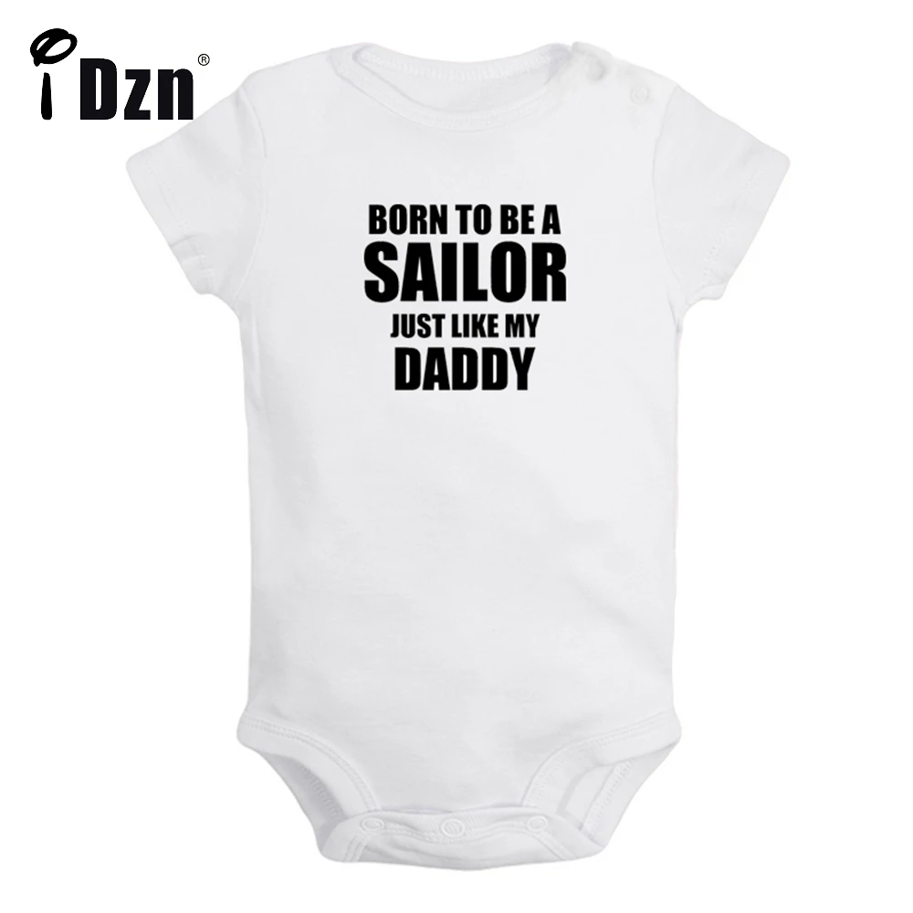 Born to Be A Sailor just like my daddy Cute Fun Print Baby Rompers Boys Bodysuit Infant Short Sleeves Jumpsuit Kids Soft Clothes