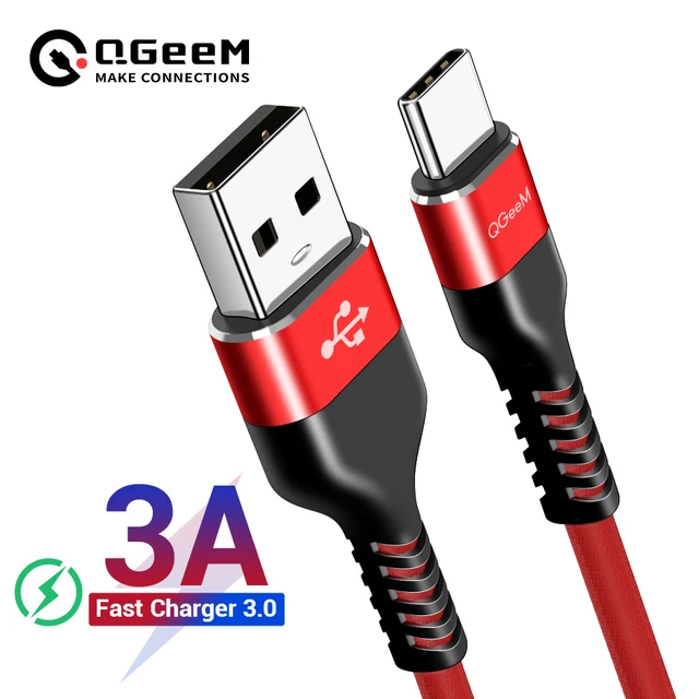 QGEEM 3A USB C Kabel Kabel Type C Kabel dla Xiaomi Oppo Realme Poco OnePlus Redmi Ładowarka Szybka ładowarka typu C Kabel Szybkie ładowanie Akcesoria telefonu Android Smartefowa telefon 5G A do USB Cable telefoniczne