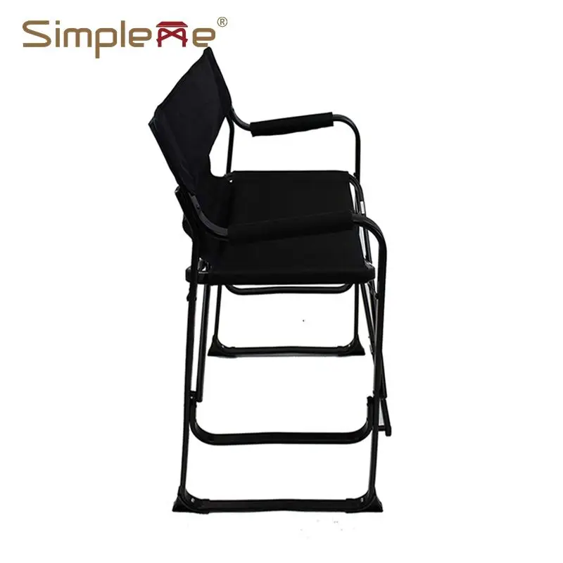 Simpleme Black Oxford Fabric Aluminum Professional Tall Director Chair For Makeup