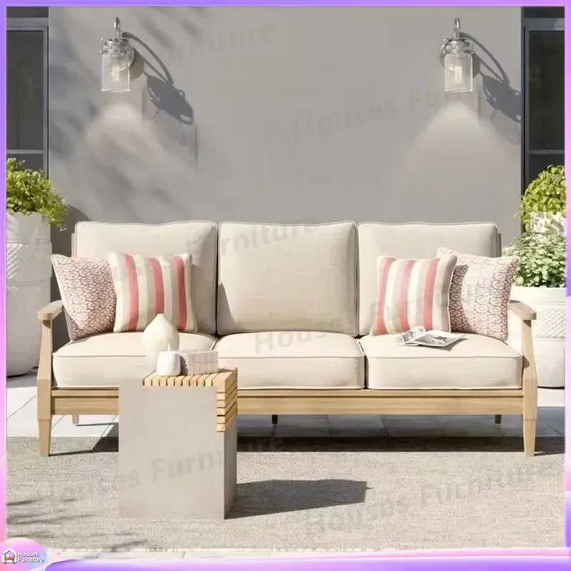 High Quality Wicker Lounge Chair Outdoor Garden Furniture Rattan Poolside Sunbed Wooden Sofa Courtyard Patio Seating Direct