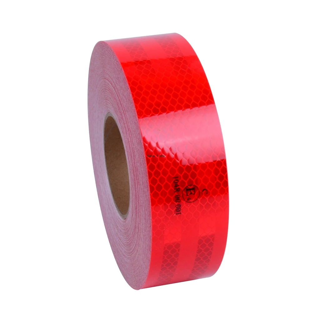 5cm*10m Waterproof Retro Reflective Conspicuity Tapes Adhesive ECE-104R Red Road Safety Warning Car Sticker Reflectors For Truck