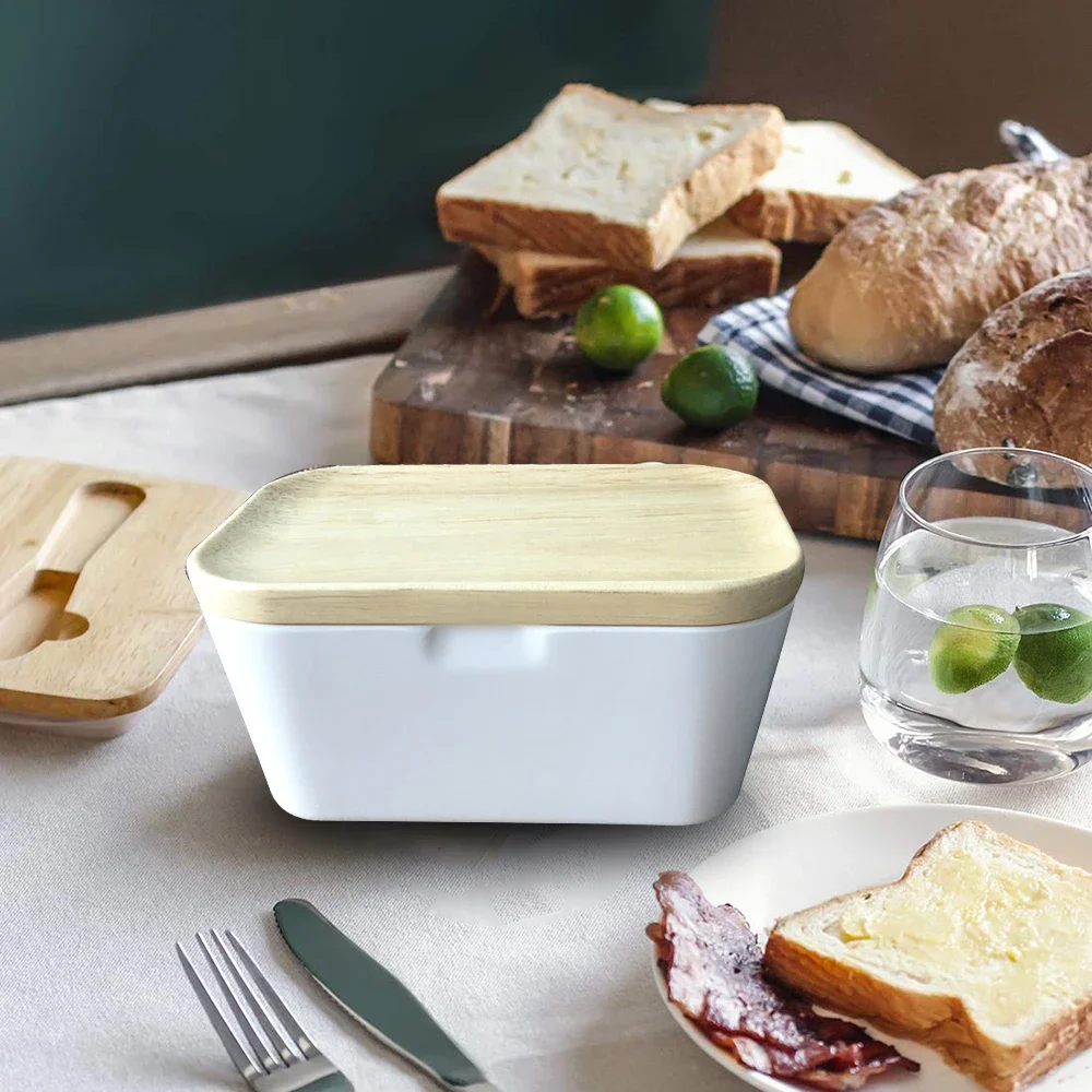 

Butter Dish Box Container Cheese Server Storage Keeper Heat Resistant Kitchen Butter Storage Dish for Countertop Refrigerator