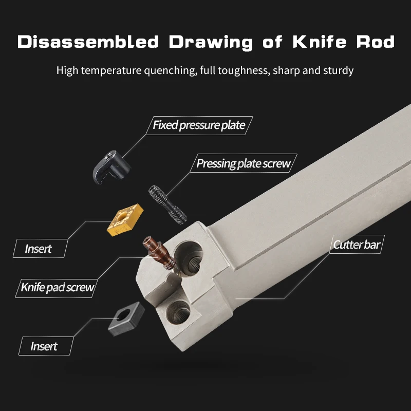 External Turning Tool MCLNR1616H12 MCLNR/L2020K12 MCLNR/L2525M12 White Spring Steel Lathe Cutter Bar For CNMG Carbide Insert