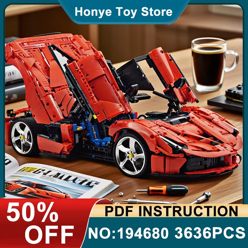

Высокое качество MOC-194680 Super Sprots Vehicles City Racing 42143, модель строительных блоков, кирпичи, игрушки в сборе, рождественские подарки для детей