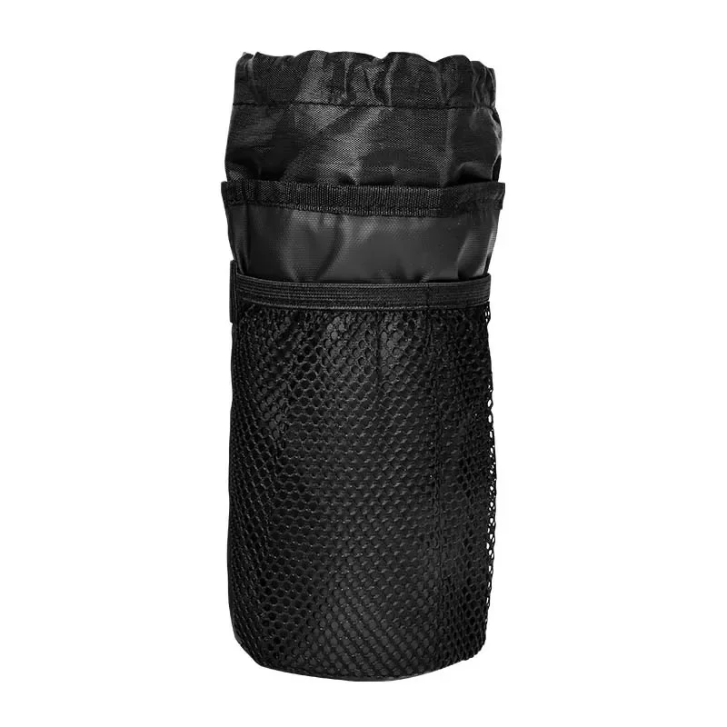 1/2 قطعة حقيبة مقود الدراجة حامل الزجاجة الحرارية مع جيب شبكي حامل الكأس الجذعية جبل الدراجات زجاجة ماء الناقل حقيبة #1