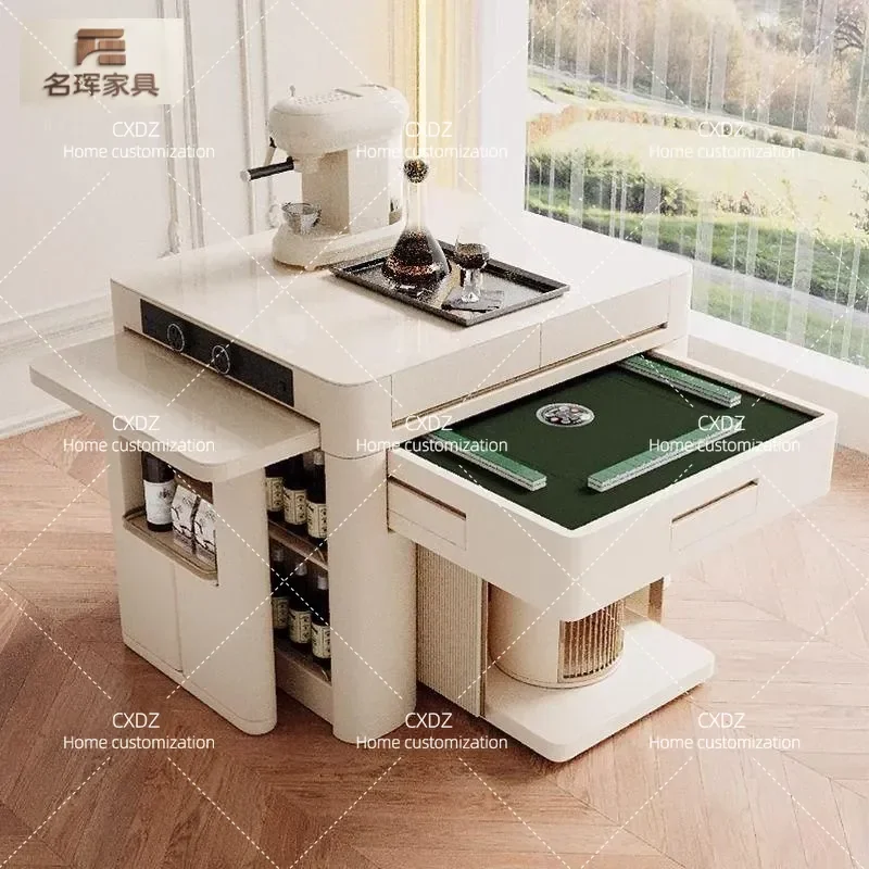 Premium Cream Style Practical Multifunctional Mahjong Table Island Dual-purpose Integrated Household Retractable Light Luxury
