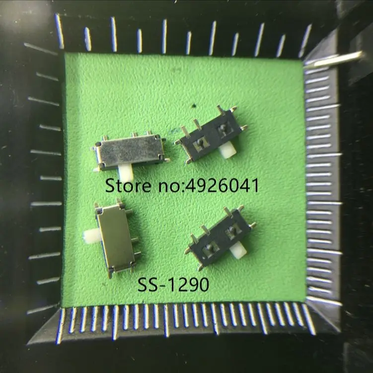 20PCS Original new 100% SS-1290 import  miniature small toggle switch patch 7pin 2gear fluctuation power slide white handle