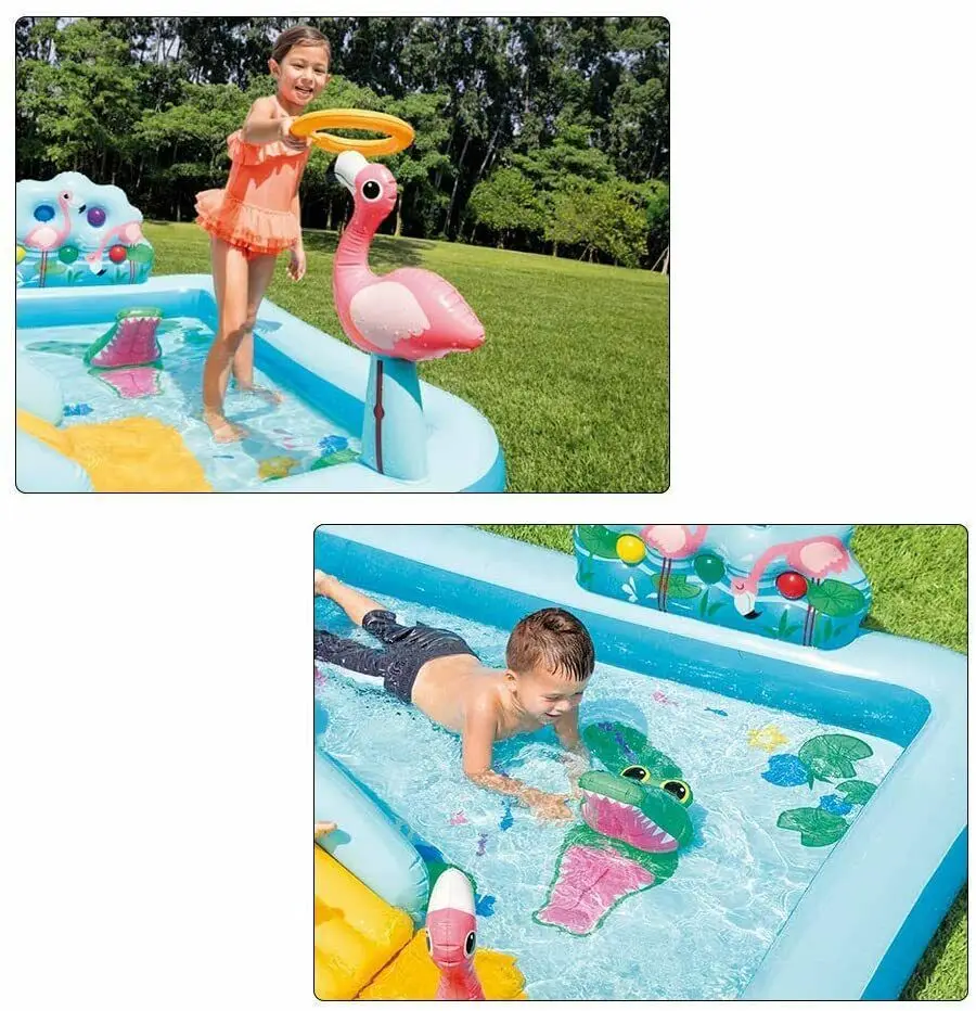 INTEX 57161 Crocodile Garden Water Slide Inflatable Pool Inflatable Pool Bouncy Castle Pool Summer Swimming Pool