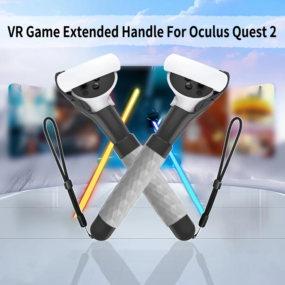 1 Pair Extended Handle VR Game Accessories For Meta/Oculus Quest 2 Controller Grips For Beat Saber Gaming Experience