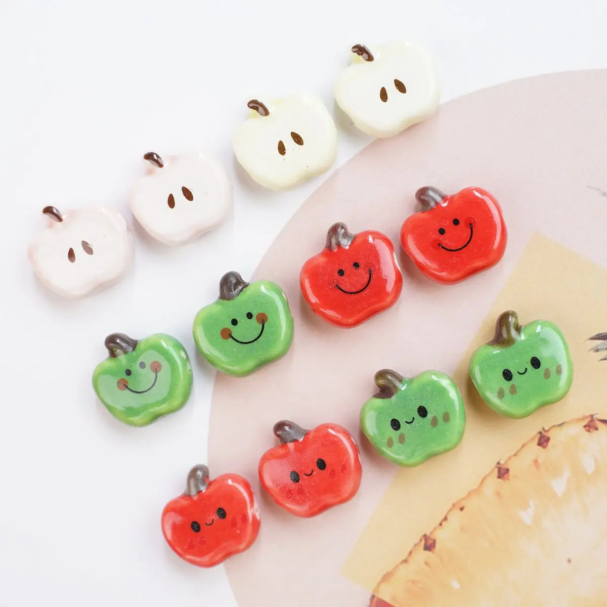 5PCS 28x11mm Acrylic Polka Dot Candy Beads DIY Handmade Diagonal Hole Loose Phone Strap Bag Charm Keychain Jewelry Accessories