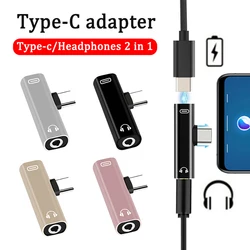 USB C To 3.5mm Headphone Jack Adapter Listening To Songs Charging 2 In1 Socket Audio Converter Jack for Xiaomi Huawei Redmi