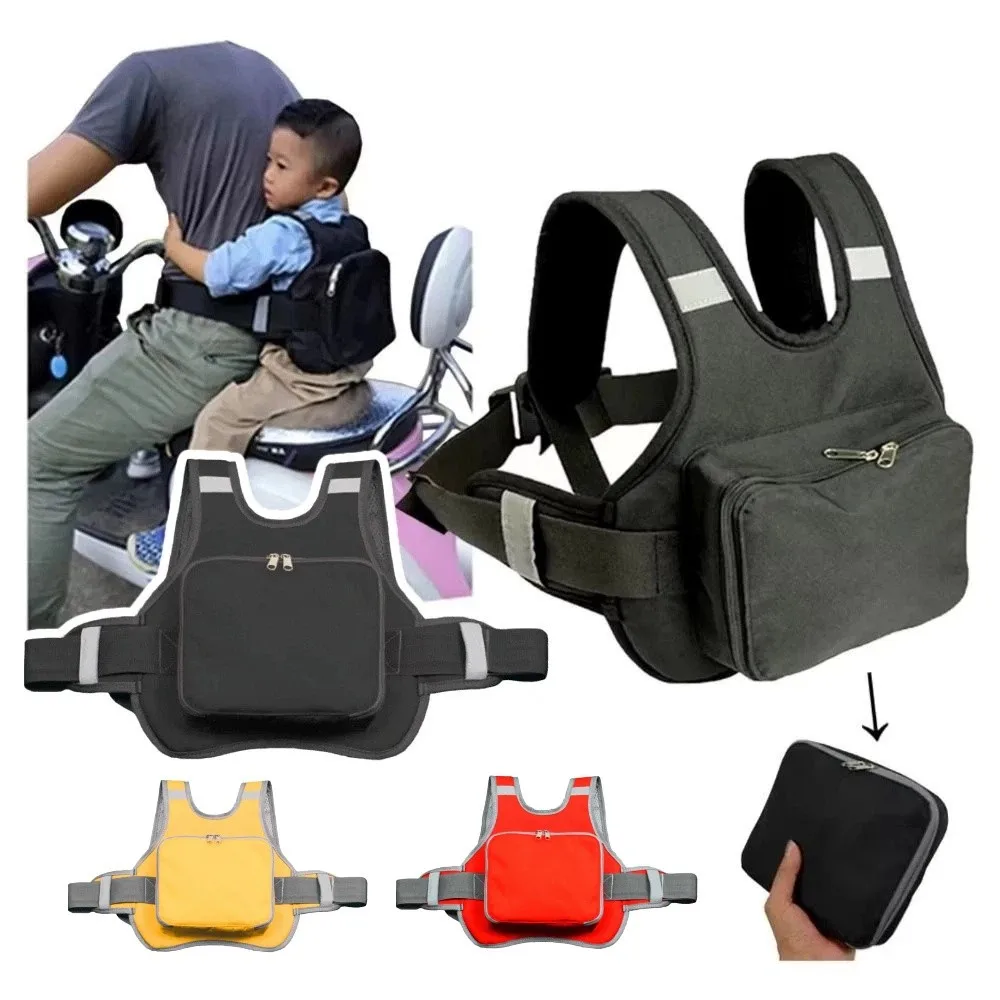 

Adjustable Strap Motorcycle Safety Belt Non-slip Storage Bag Kids Safety Seat Harness Oxford Cloth Sturdy Safety Belt for Kids