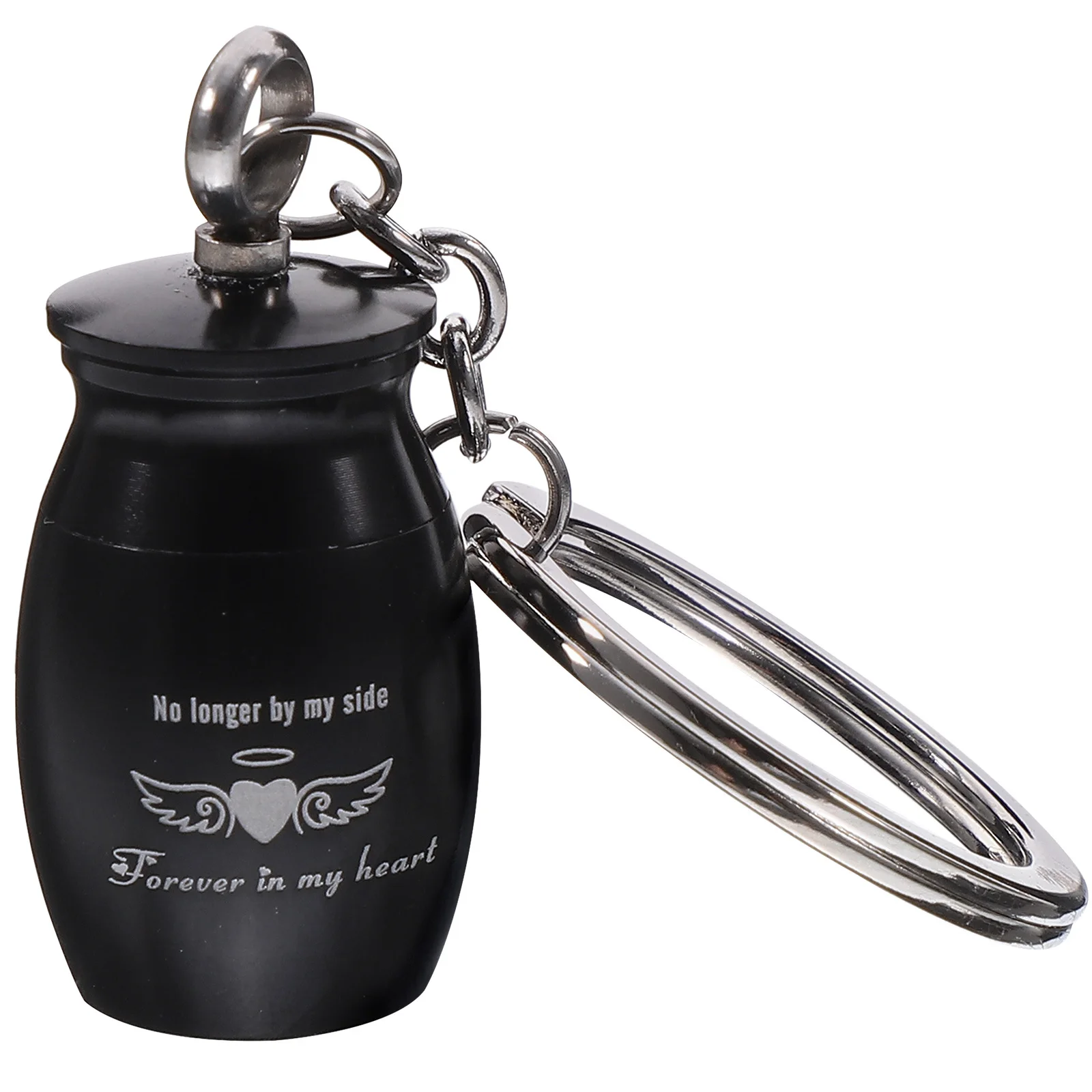 

Pet Cremation Keychain Mini Ash Container with Lid Metal Urn Pendant for Remains Memorial Jewelry for Animals Key Hanging