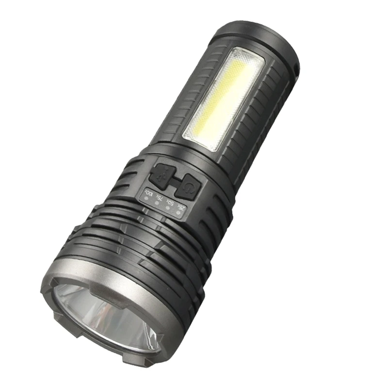 Strong Light High-Power Flashlight Waterproof And Compression-Resistant LED Flashlight With Side Light