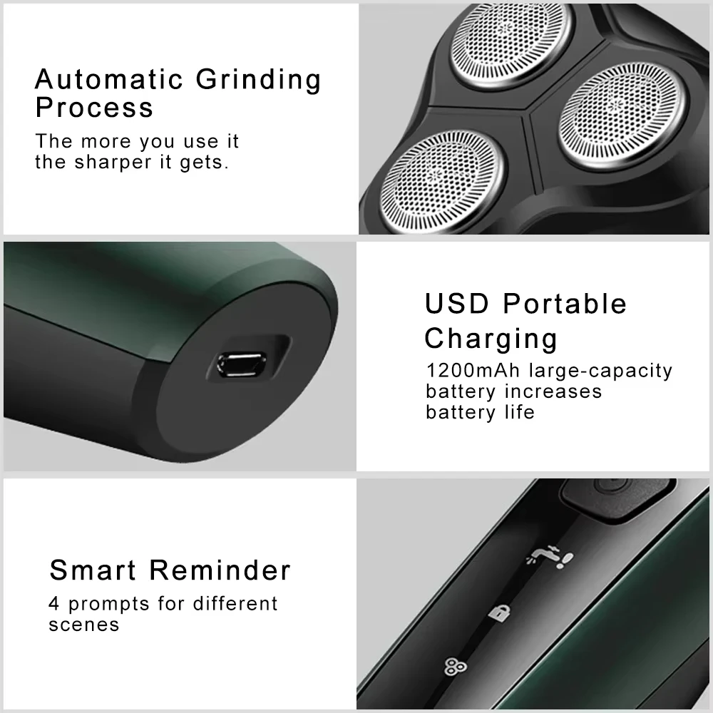 Xiaomi Electric Shavers For Men Waterproof Electric Trimmer Razor Wet Dry Use Rechargeable Battery Rotary Shavers Machine Shave