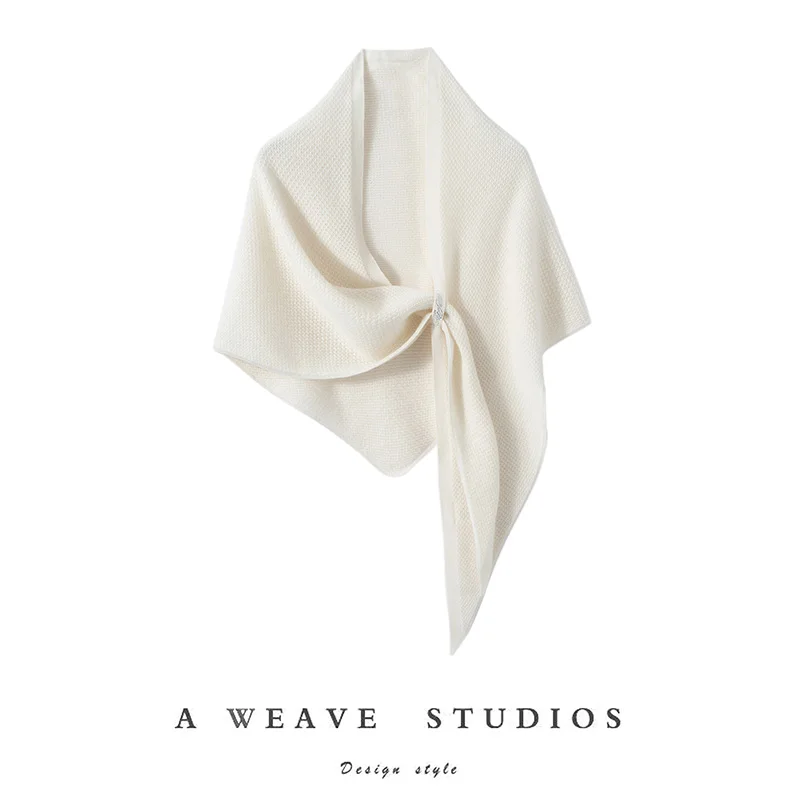 CHICUU 100% chales triangulares de punto de Cachemira para mujer Otoño Invierno bufanda triangular grande de Cachemira envuelve capas simples Grace