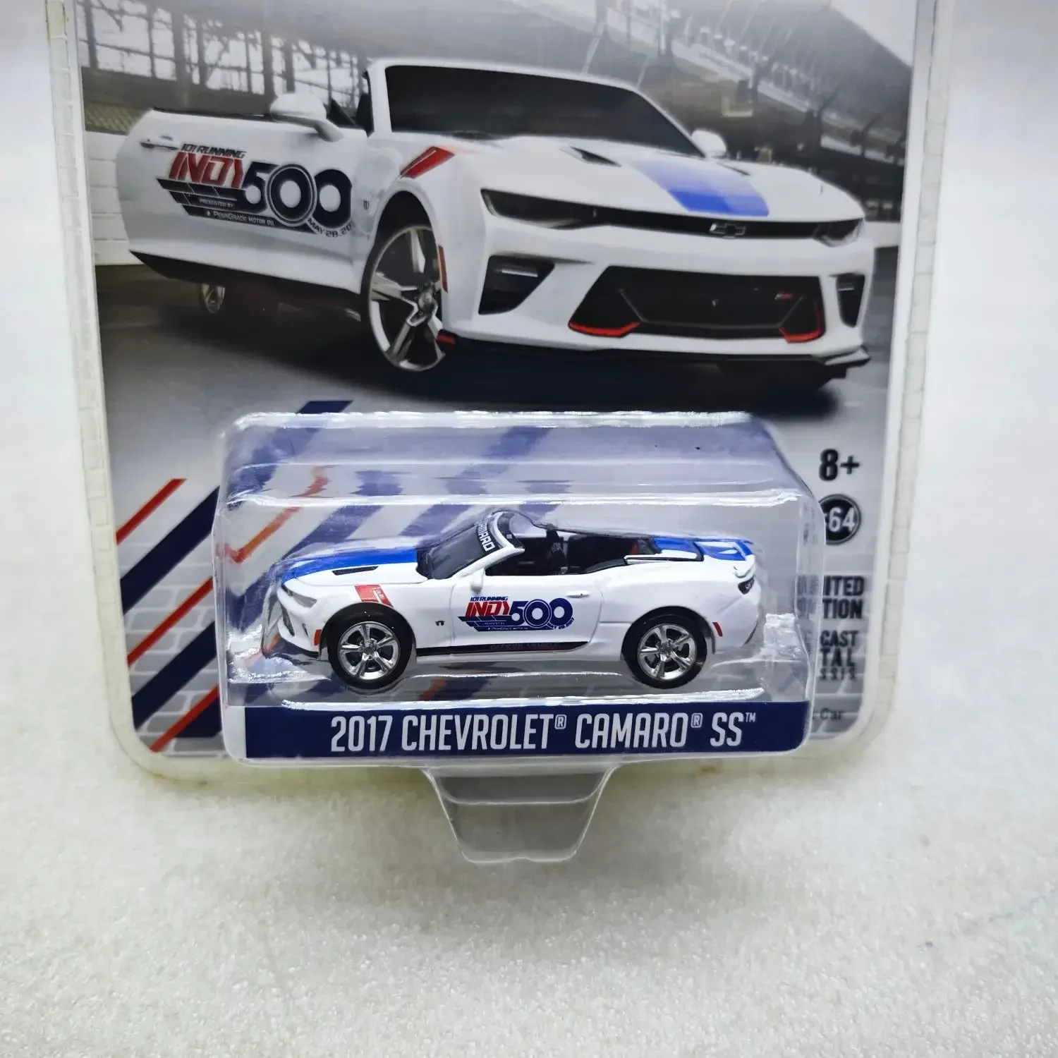 الضوء الأخضر 1:64 2017 كامارو SS-101 تشغيل إيندي 500 نماذج سيارات مصنوعة من خليط معدني، مقتنيات، هدية للأطفال وضع السيارة من السبائك #2