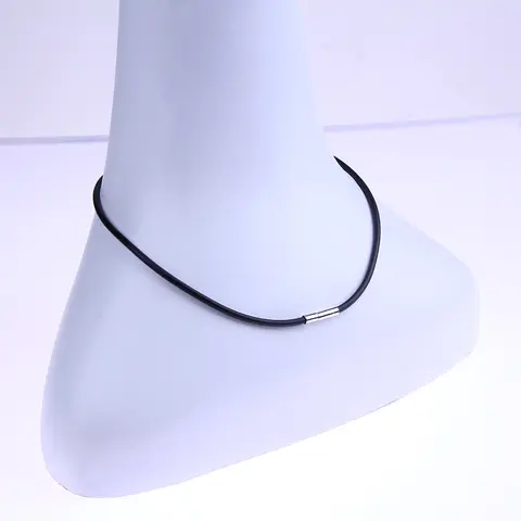 Gargantilla de goma, joyería informal, collar de cordón Unisex de moda, cadena de cuerda de cera tejida negra de 3mm para fotografía callejera diaria