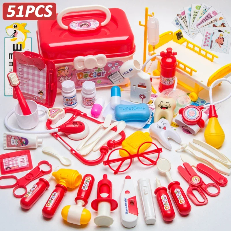 Conjunto médico para crianças fingir jogar meninas rpg jogos hospital acessório kit médico enfermeira ferramentas saco brinquedos para crianças presente