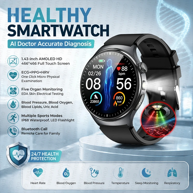 Smartwatch Online Watches For Men - 2026 New 24h AI Doctor Online