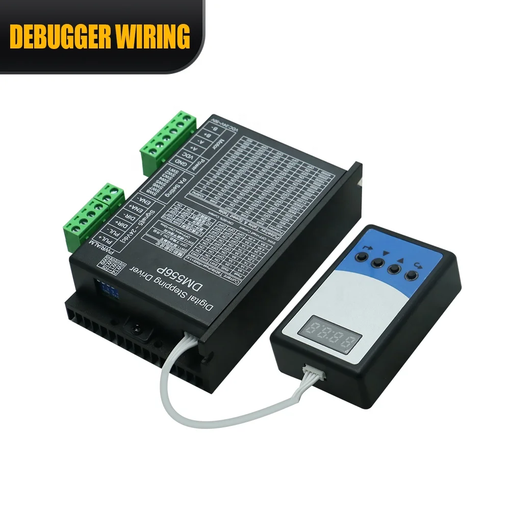 Les jeux de pilotes HLTNC DM556P peuvent correspondre aux moteurs Nema 23 57, alimentation 350w, carte d'interface à 4 axes, Terminal de connexion de débogueur