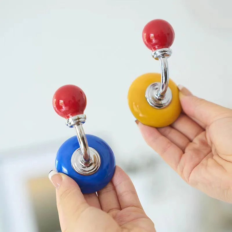 Nordic Style Colourful Wall Hook Room Hangers Adhesive Tape Hook Porch Bathroom Wall Decoration Coat Hook Storage Hooks