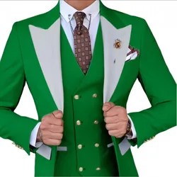 Mannen Formele 3 Stuk Slim Fit Pak Blazer Vest En Broek Klassieke Stijl Stalknecht Smoking Trouwjurken Formele Party set Prom