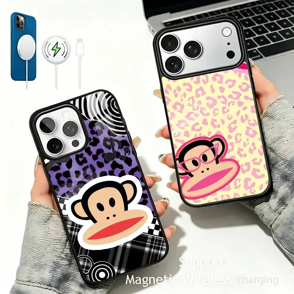 

Cartoon P-Paul F-Frank purple For IPhone17/16/15/14/13/12/11 Plus Pro Max Plus Wireless Charger Phone Case