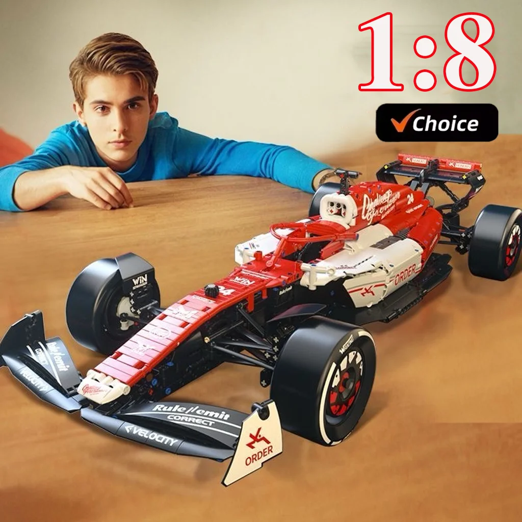 

Технические гоночные автомобили F1, 1:8, 1700 + шт., наборы строительных блоков, креативные строительные блоки, отличные гоночные модели, подходящие для детей