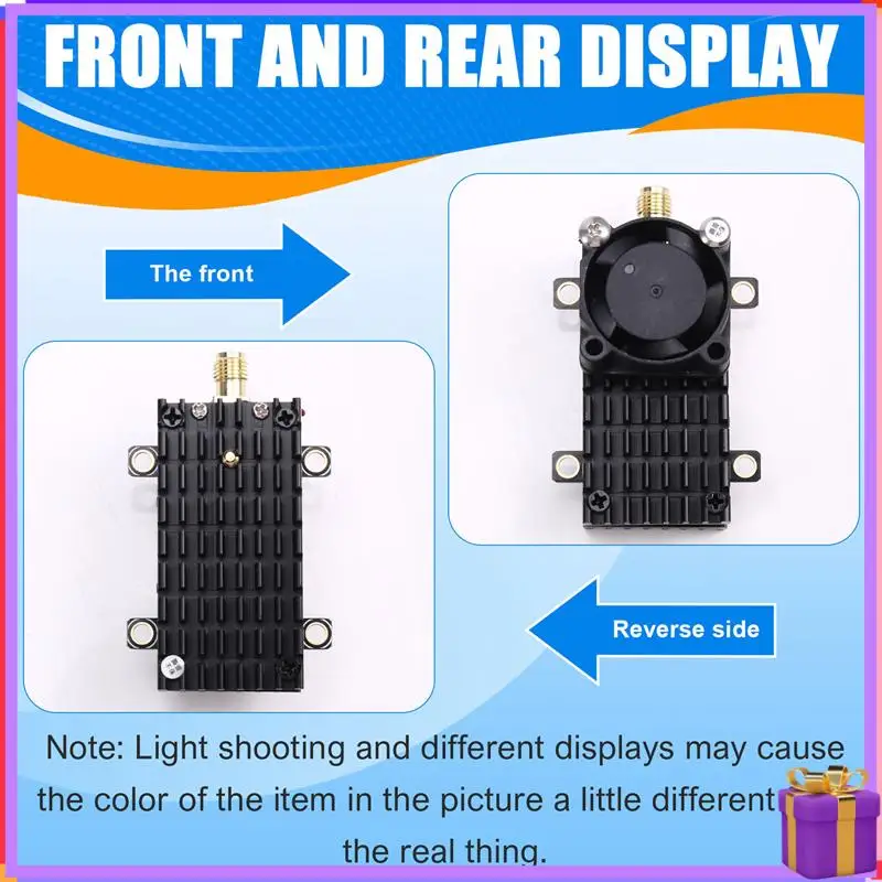 

Усовершенствованный 5,8 ГГц 2 Вт VTX 64CH FPV видеопередатчик Встроенный охлаждающий вентилятор 7-36 В для FPV гоночного дрона дальнего действия RC часть