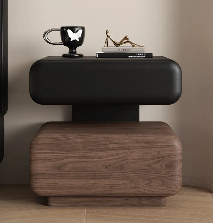 

Modern Full Solid Wood Bedside Table Bedroom Italian Minimalist Niche Light Luxury High-end Y5 Model Suspension Storage Cabinet