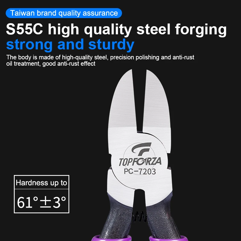 Side Cutters 45 Degree Diagonal Cutting Pliers Plastic Burrs Nippers Side Snips Flush Cutters Pliers Electronic Parts Shears