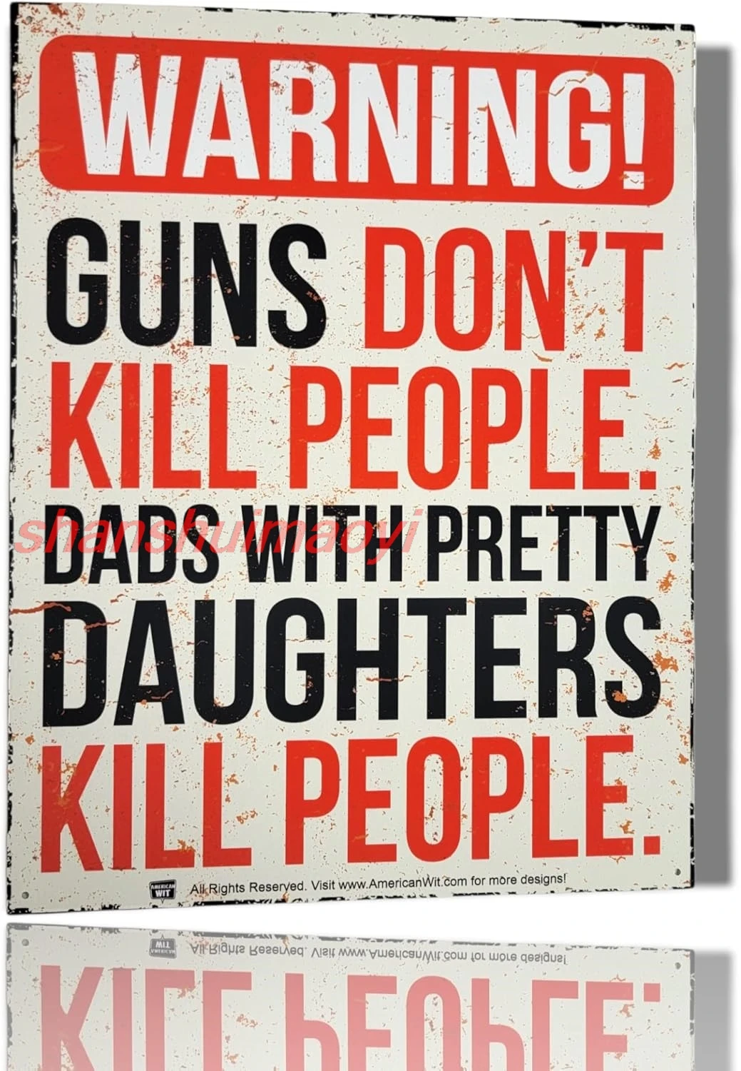 AMERICAN WIT - Funny No Trespassing Warning Metal Tin Sign (16