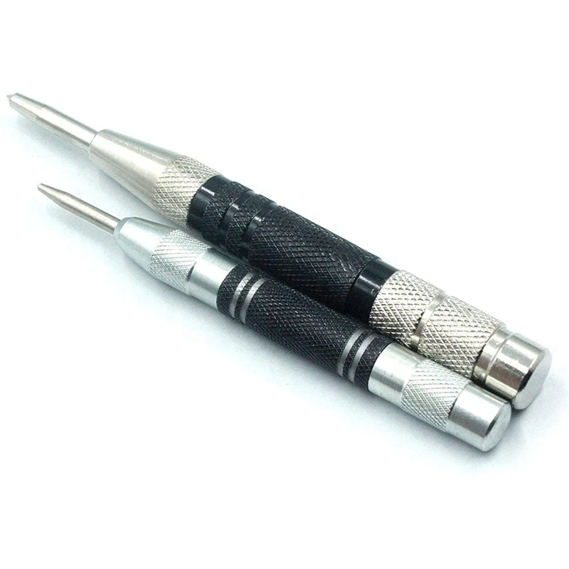 Center Punch - Automatic Super Strong Adjustable Impact,Center Hole Punch Tool,For Metal Or Wood (2Pcs -6Inch And 5Inch)