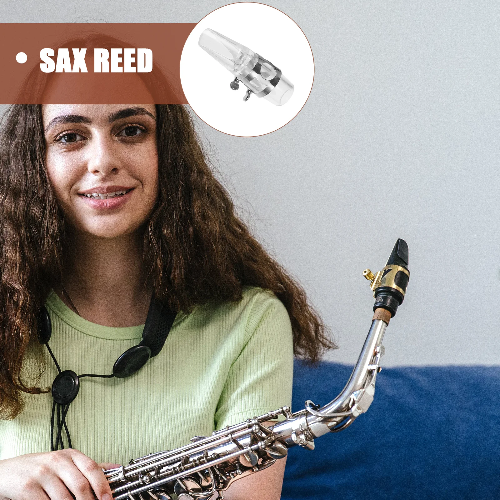 

Saxophone Mouthpiece Kit Ligature Reed Cap Portable ABS Metal Material Pure Sound Quality Woodwind Instrument Parts Replacement