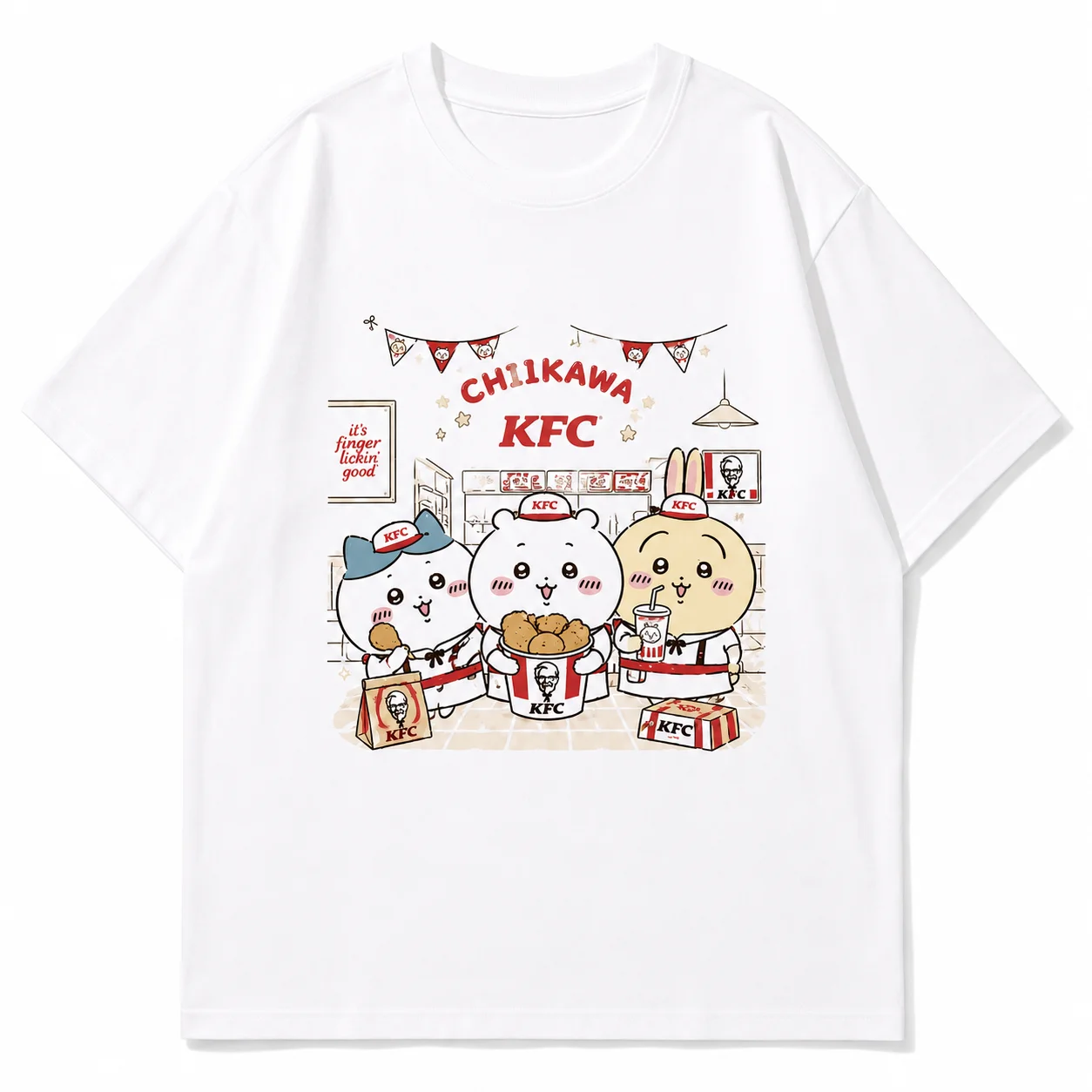 CHIIKAWA Summer Parent Child Pure Cotton T-shirt Comfortable Breathable High Quality Ins Y2k Men's T-shirts Clothes for Man