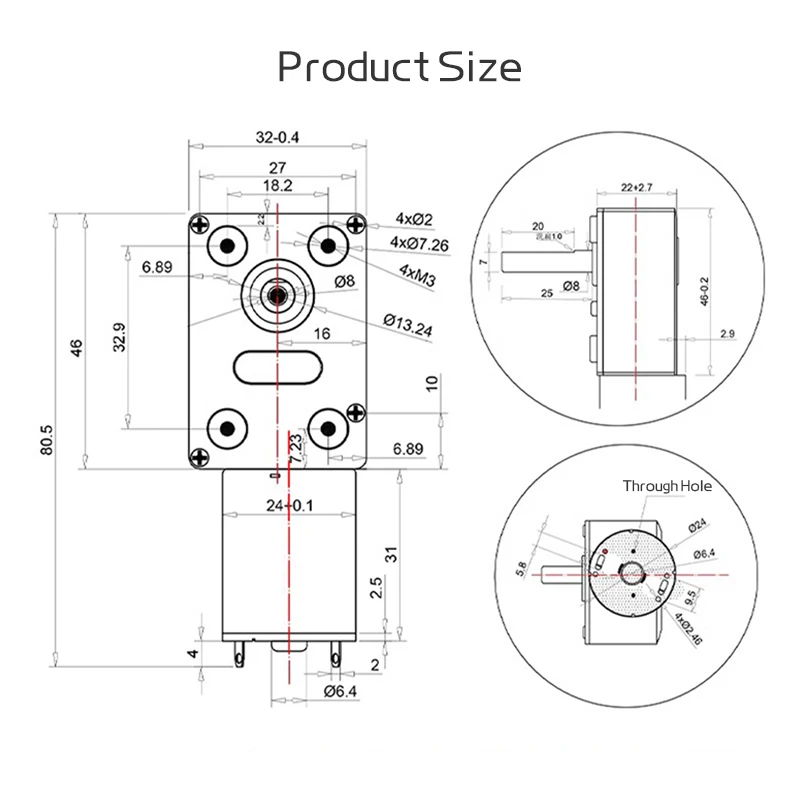 JGY370 웜 기어 모터, DC 12V 8mm D7 축 기어박스 감속기, 6V 24V 자동 잠금 역방향 기어박스 길이 25mm 저속 마이크로 모터