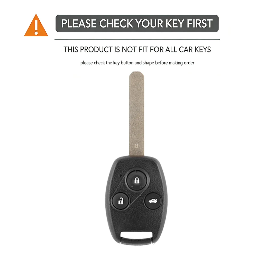 3 Buttons Carbon Fiber Silicone Car Key Case Cover For Honda Civic 2006-2011 2017 Accord CRV 2003 2007 Jazz HRV