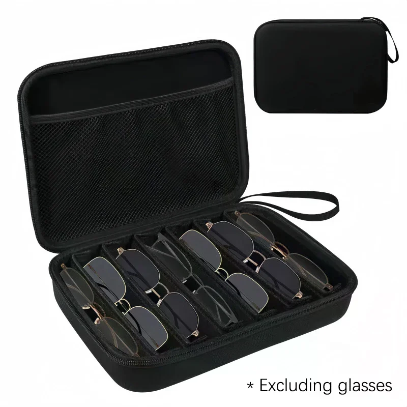 Portable 1 Piece Adjustable 4/7 Slot Eyeglasses Holder Storage Box - Sunglasses Organizer Case For Sunglass Storage