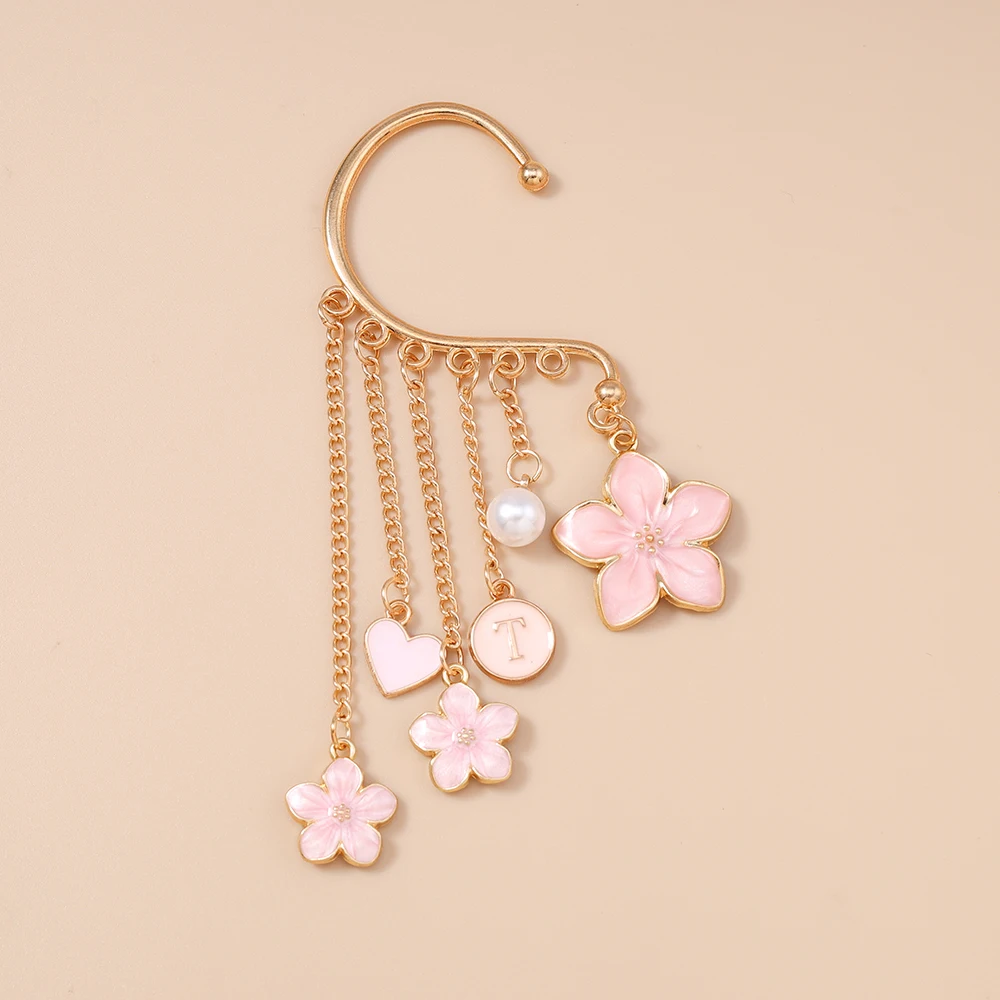 Aihua Neue Perle Sakura Blume Clip Ohrringe Für Frauen Lange Quaste Nicht-Piercing Ohr Clips Gefälschte Knorpel Ohrringe Schmuck geschenke – Detail 7