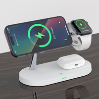 3 in 1 Wireless Charger For iPhone 12 13 14 15 Magsafe Charger Airpods Pro Apple Watch 9 8 7 6 QI Fast Charging Station