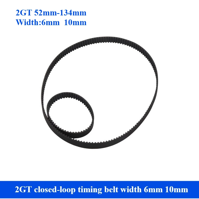 1pcs 2GT Closed Loop Rubber Timing Belt 2GT width 6mm /10mm,56/66/70/80/90/100/110/120mm 3D Printer Parts Synchronous Belts Part